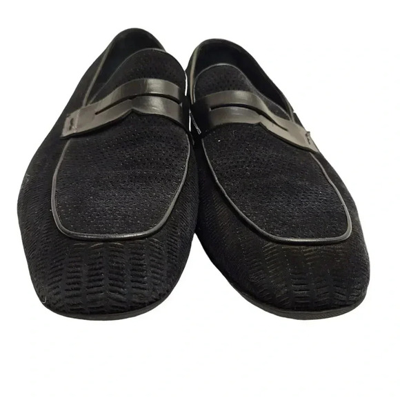 MEZLAN ROGIER MEN'S CALFSKIN & SUEDE LOAFERS Black SIZE 11 M - Picture 3 of 10